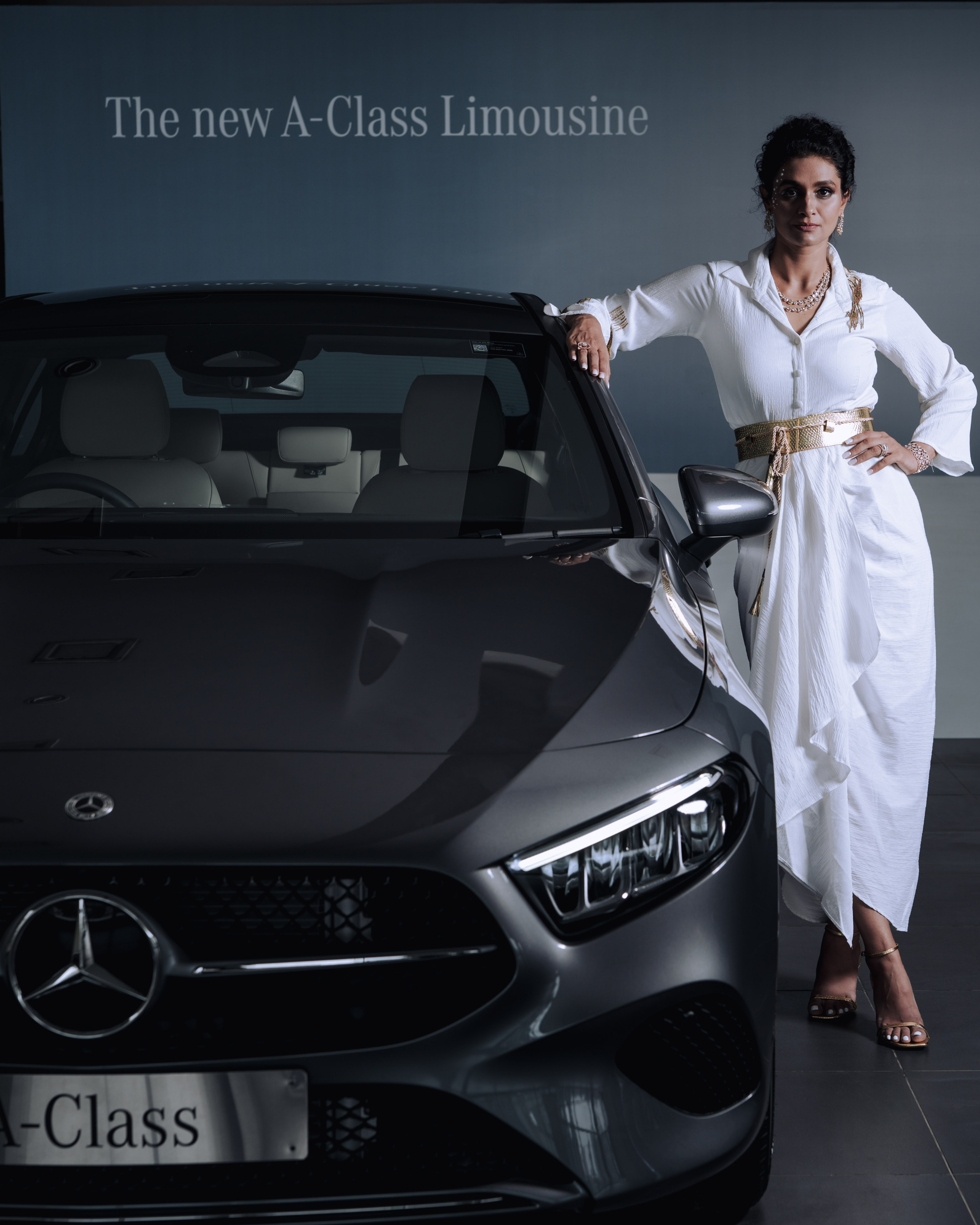 Kareena Shewani with Mercedes-Benz A-Class Limousine at Ombre Showcase collaboration